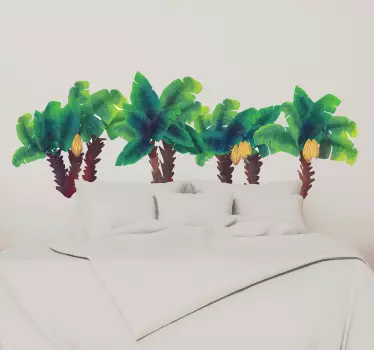 Muurstickers slaapkamer olieverf palmbomen kunst - TenStickers