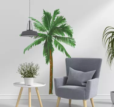 palmboom schildering sticker - TenStickers