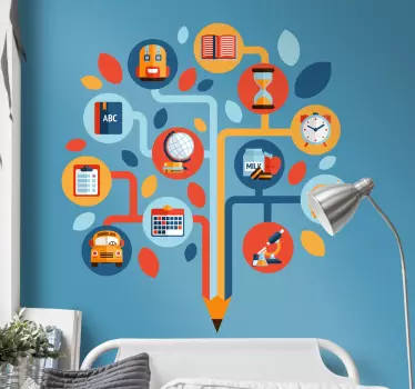 Muursticker boom van kennis - TenStickers