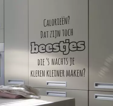 Muursticker Calorieën Maken Kleren Kleiner - TenStickers