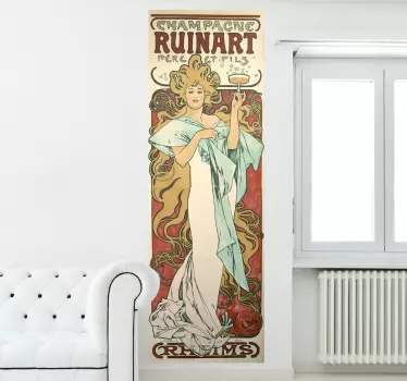 Muursticker champagne ruinart - TenStickers
