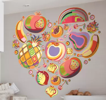 Muursticker decoratief hart fruit - TenStickers