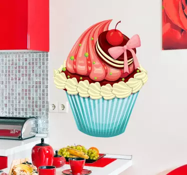 Muursticker decoratieve cupcake - TenStickers