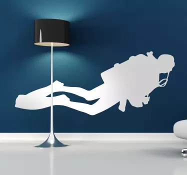 Muursticker Duiken Silhouet - TenStickers