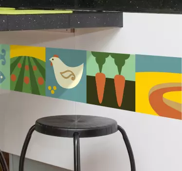 Muursticker ecologisch eten - TenStickers
