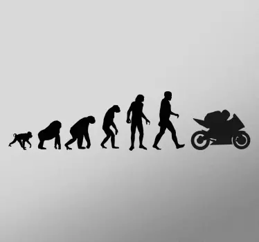Muursticker Evolutie Aap tot Motor - TenStickers