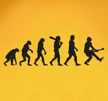 Muursticker evolutie rock - TenStickers