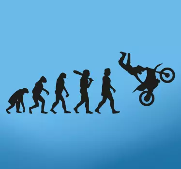 Muursticker evolutie van de mens motor - TenStickers