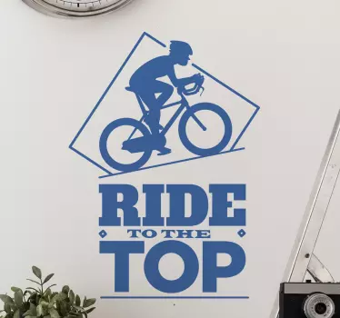 Muursticker fiets tot de top - TenStickers