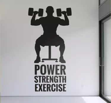 Muursticker fitness Power, Strength, Exercise - TenStickers