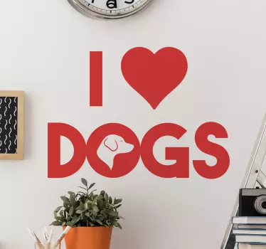 Muursticker I Hartje Dogs - TenStickers