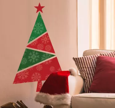 Muursticker kerstboom driehoek - TenStickers