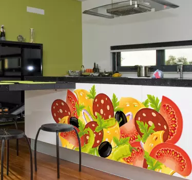 Muursticker keuken salade - TenStickers