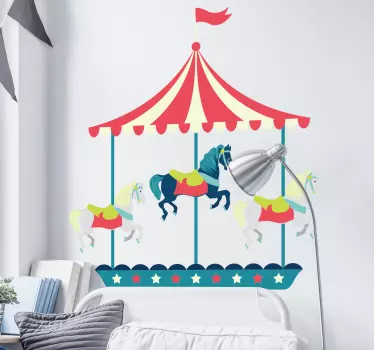 Muursticker kind bedhoofdeinde draaimolen - TenStickers