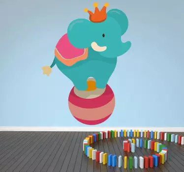 Muursticker kind circus olifant - TenStickers
