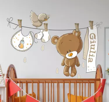 Muursticker babykamer Teddybeer - TenStickers