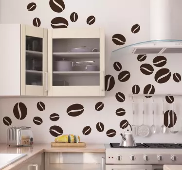 Muursticker Koffiebonen - TenStickers