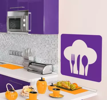 Muursticker Koksmuts en Bestek - TenStickers