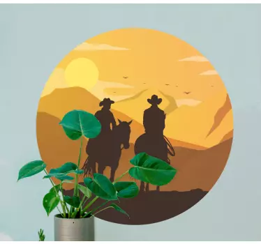 Muursticker kunst bergfietsers silhouet - TenStickers