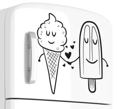 Koelkast sticker keuken liefde ijsjes - TenStickers