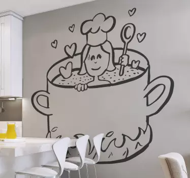 Muursticker keuken liefde voor koken - TenStickers