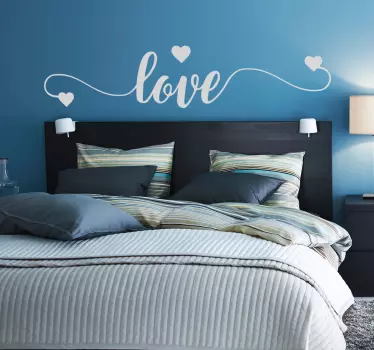 Muursticker love met hartjes - TenStickers