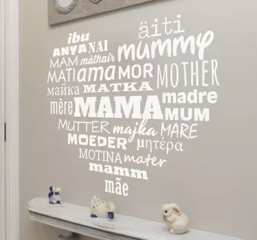 Muursticker Moeder in Verschillende Talen - TenStickers