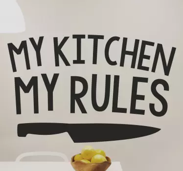 Muursticker Keuken My Kitchen My Rules - TenStickers