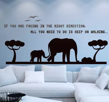 Muursticker Olifanten quote - TenStickers