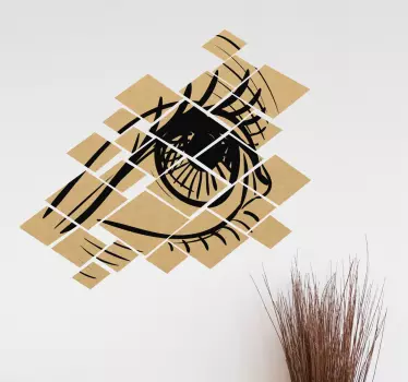 Muursticker oog gefragmenteerd - TenStickers