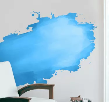 Muursticker patroon soepele blauwe spetter - TenStickers