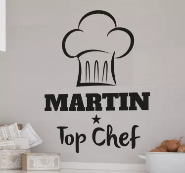Muursticker Keuken Personaliseerbaar Top Chef - TenStickers