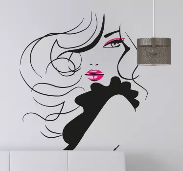 Muursticker woonkamer met retro Jong en glamorous - TenStickers