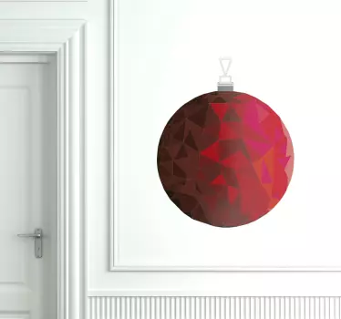 Muursticker rode kerstbal - TenStickers