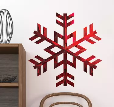 Muursticker rode sneeuwvlok - TenStickers