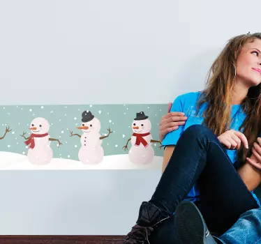 Muursticker sierrand sneeuwpoppen - TenStickers
