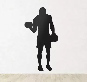 Muursticker silhouet gewichtheffer - TenStickers