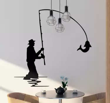 Muursticker silhouette visser - TenStickers