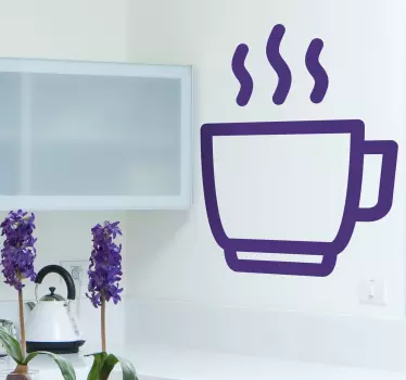 Muursticker simplistische kop koffie - TenStickers