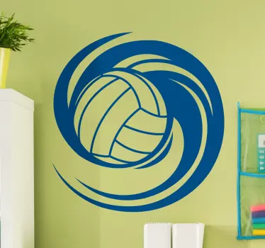 Muursticker spinnende volleybal - TenStickers