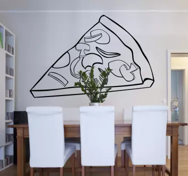 Muursticker keuken stuk pizza - TenStickers