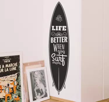 Muursticker sufboard tekst - TenStickers