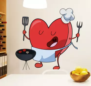 Muursticker Tekening Keuken - TenStickers