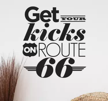 Muursticker tekst Chuck Berry Route 66 - TenStickers