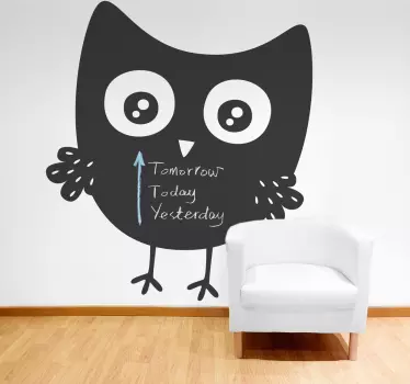 Muursticker Uil als Krijtbord - TenStickers