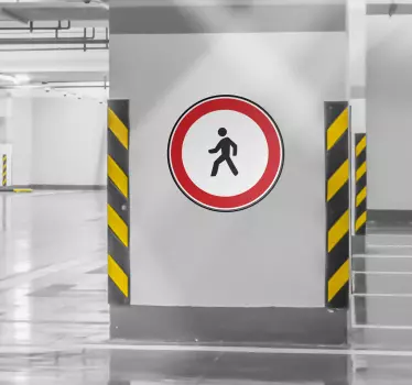 Muursticker verboden voor voetgangers - TenStickers