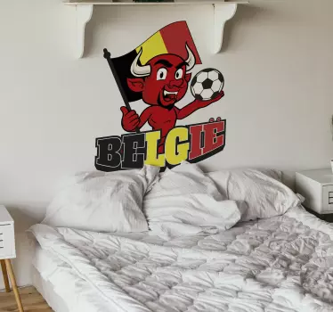 Voetbal muursticker met Rode Duivels - TenStickers