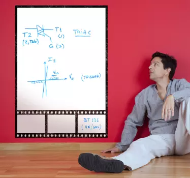 Muursticker whiteboard film frame - TenStickers
