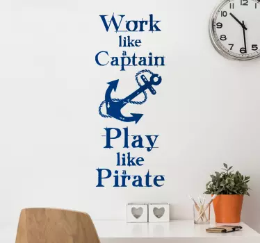 Muursticker work like a captain - TenStickers