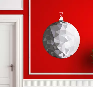Muursticker zilveren kerst bal - TenStickers